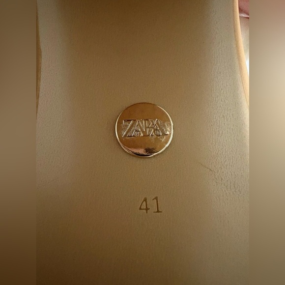 NEW Zara Leather Platform retro chunky Strappy Wooden Heeled Sandals Size 10 - Picture 4 of 6